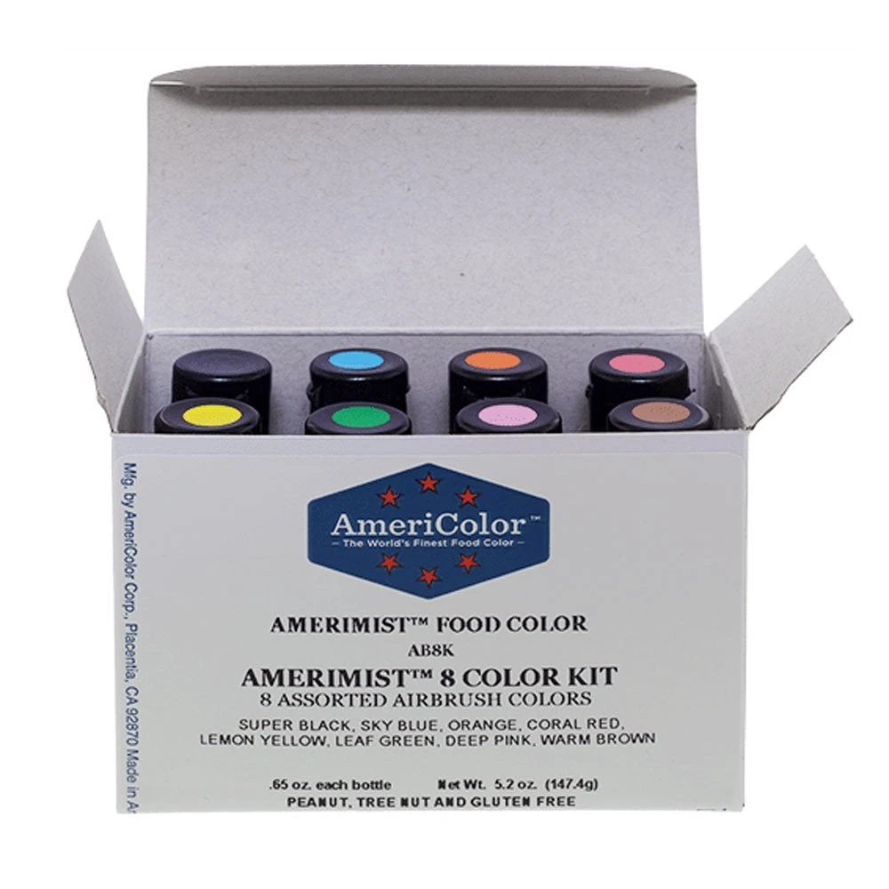AmeriColor Amerimist Set Of All 8 Colour Kit - Airbrush Colours 0.65oz 1 AmeriColor Amerimist Set Of All 8 Colour Kit - Airbrush Colours 0.65oz