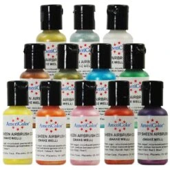 AmeriColor Full Set Of 12 - Sheen AmeriMist Airbrush Colour - 0.65oz Bottles