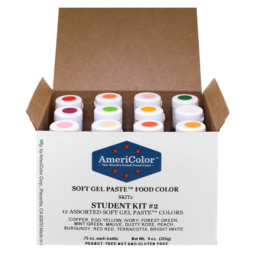 AmeriColor Student Kit 2 - Soft Gel Paste Colour 0.75oz 1 AmeriColor Student Kit 2 - Soft Gel Paste Colour 0.75oz