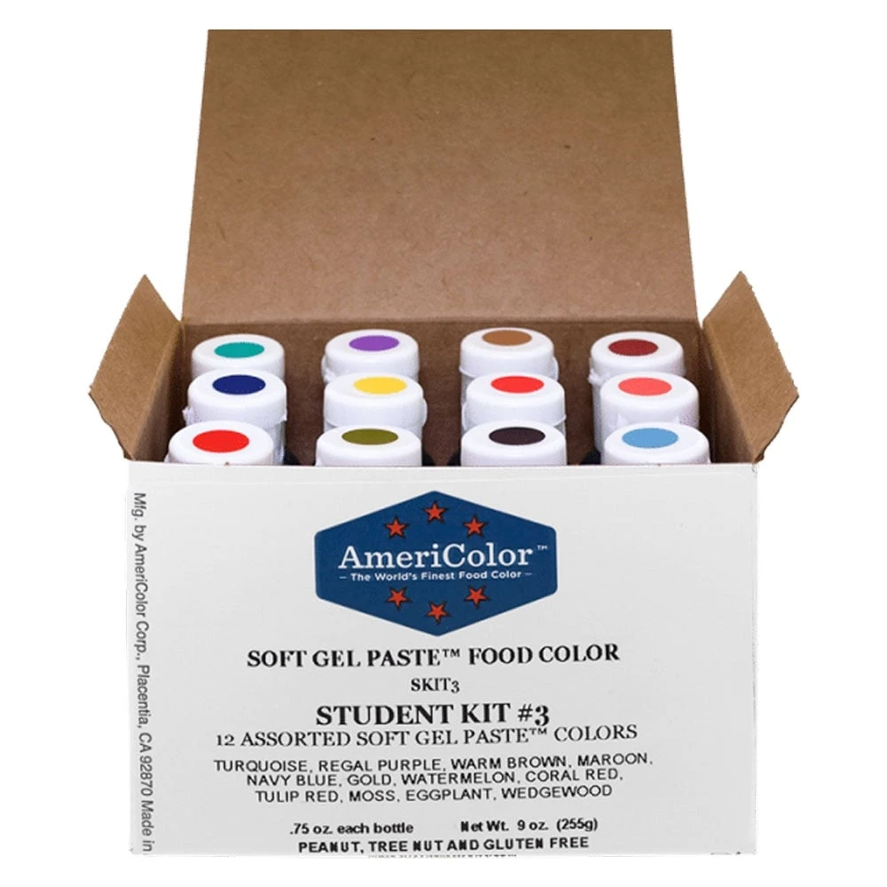 AmeriColor Student Kit 3 - Soft Gel Paste Colour 0.75oz 1 AmeriColor Student Kit 3 - Soft Gel Paste Colour 0.75oz