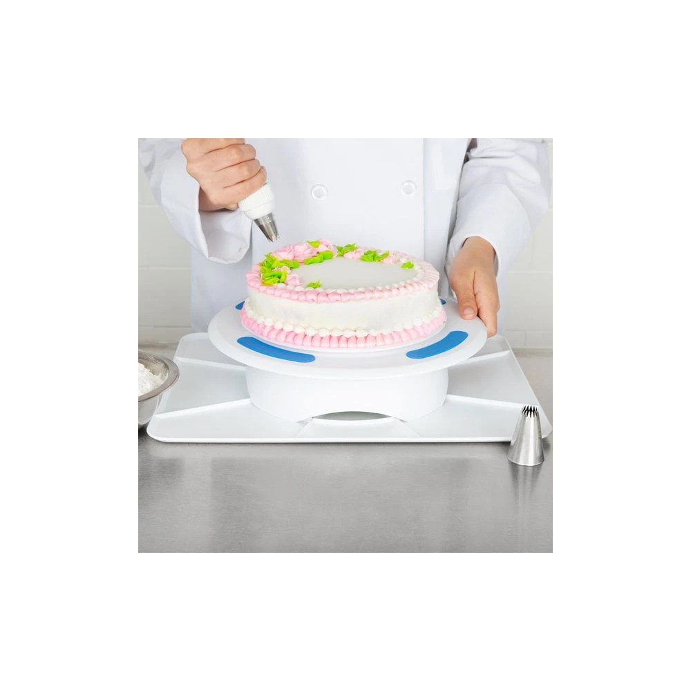 Ateco 12" Or 12" X 16" Two Sided Revolving Plastic Cake Stand / Turntable - 609 1 Ateco 12" Or 12" X 16" Two Sided Revolving Plastic Cake Stand / Turntable - 609