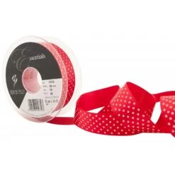 Berisford Ribbon Berisfords 20 M X 25 Mm Dainty Micro Dot Ribbon, Red
