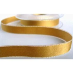 Berisford Ribbon Iridescent Edge Satin Honey Gold Colour No.678 Ribbon - 15mm X 20M