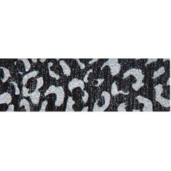Berisford Ribbon Leopard Spots Print Silver / Black Ribbon - 25mm X 20M