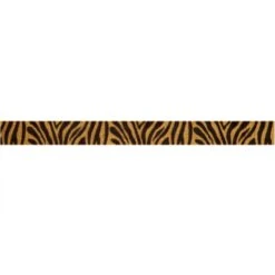 Berisford Ribbon Zebra Stripes Print Gold / Black Ribbon - 25mm X 20M