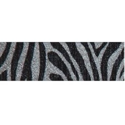 Berisford Ribbon Zebra Stripes Prints Silver / Black Ribbon - 25mm X 20M