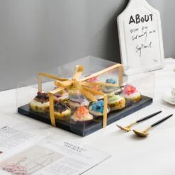 Cake Craft Company Black Deluxe Crystal Transparent Cupcake Boxes - Holds 12