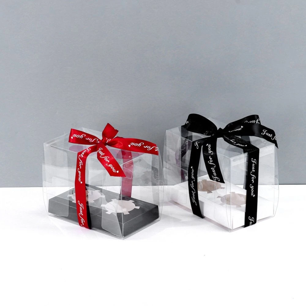 Cake Craft Company Black Deluxe Crystal Transparent Cupcake Boxes - Holds 2 2 Cake Craft Company Black Deluxe Crystal Transparent Cupcake Boxes - Holds 2 - Image 2