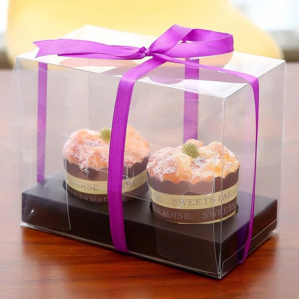 Cake Craft Company Black Deluxe Crystal Transparent Cupcake Boxes - Holds 2 1 Cake Craft Company Black Deluxe Crystal Transparent Cupcake Boxes - Holds 2