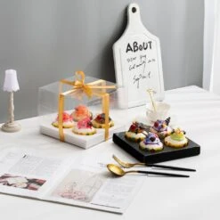 Silikomart Store -Silikomart Store cake craft company black deluxe crystal transparent cupcake boxes holds 4 p18613 66380 image