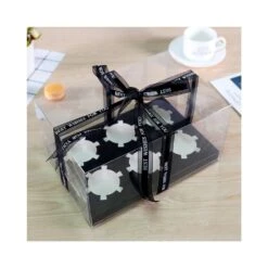 Cake Craft Company Black Deluxe Crystal Transparent Cupcake Boxes - Holds 6 -Silikomart Store cake craft company black deluxe crystal transparent cupcake boxes holds 6 p18614 66371 image
