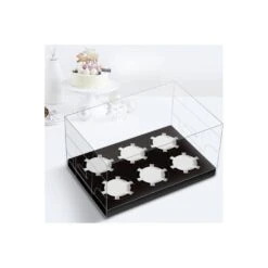 Cake Craft Company Black Deluxe Crystal Transparent Cupcake Boxes - Holds 6 -Silikomart Store cake craft company black deluxe crystal transparent cupcake boxes holds 6 p18614 66425 image