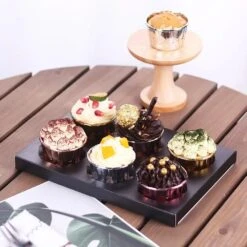 Cake Craft Company Black Deluxe Crystal Transparent Cupcake Boxes - Holds 6 -Silikomart Store cake craft company black deluxe crystal transparent cupcake boxes holds 6 p18614 66574 image