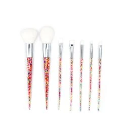 Blush Powder White Brush Set With Sprinkles Inside - Set Of 7 - Ideal For Gift