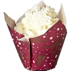 Deer & Tree Muffin Wraps (Red/Gold)-pack Of 200