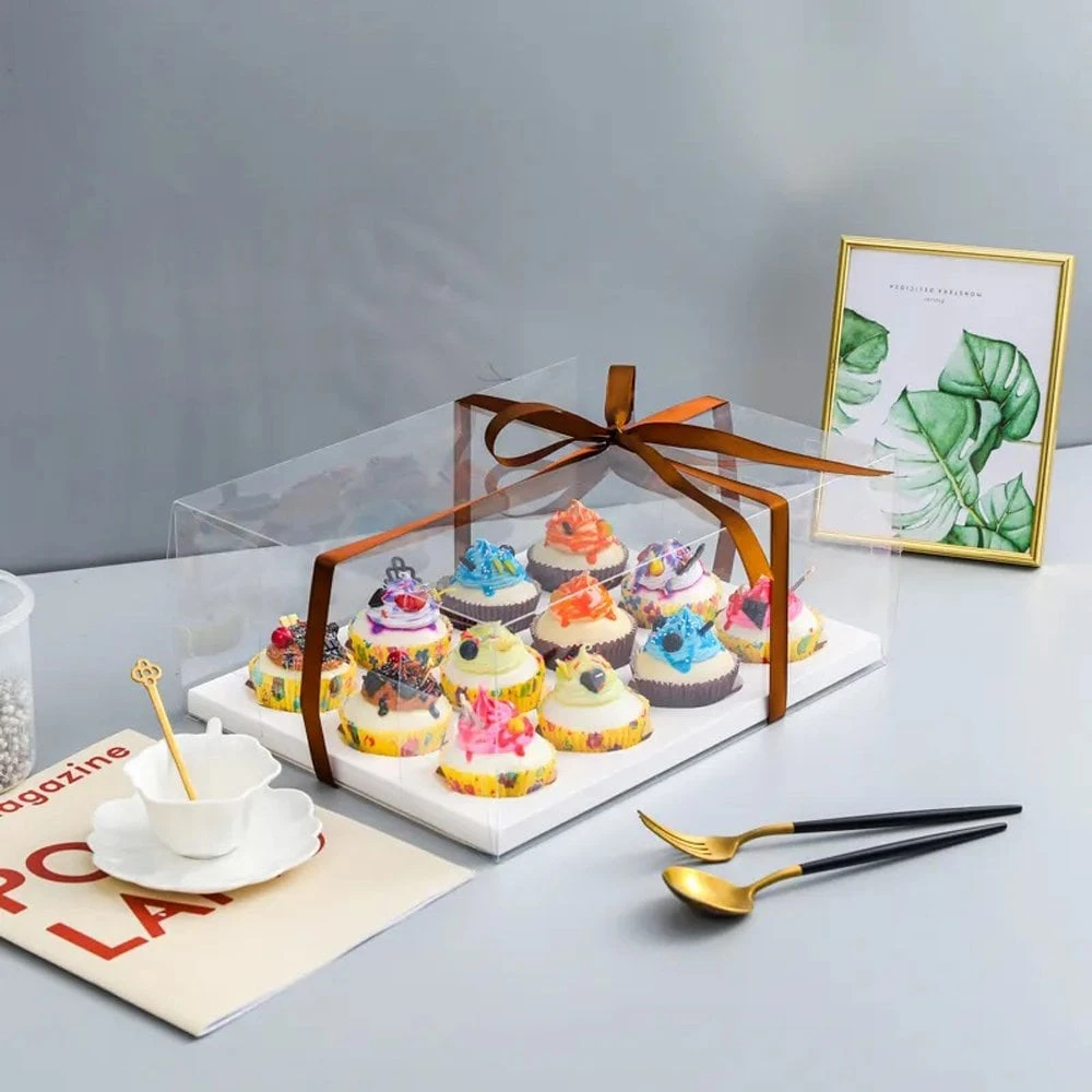 Cake Craft Company White Deluxe Crystal Transparent Cupcake Boxes - Holds 12 7 Cake Craft Company White Deluxe Crystal Transparent Cupcake Boxes - Holds 12 - Image 7