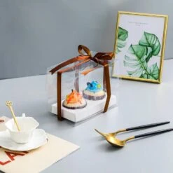 Cake Craft Company White Deluxe Crystal Transparent Cupcake Boxes - Holds 2