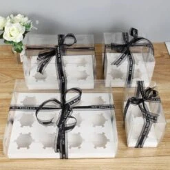 Cake Craft Company White Deluxe Crystal Transparent Cupcake Boxes - Holds 2 -Silikomart Store cake craft company white deluxe crystal transparent cupcake boxes holds 2 p18616 66386 image