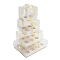 Cake Craft Company White Deluxe Crystal Transparent Cupcake Boxes - Holds 2 -Silikomart Store cake craft company white deluxe crystal transparent cupcake boxes holds 2 p18616 66387 image