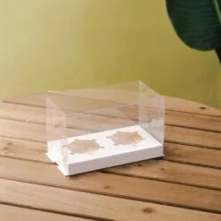 Silikomart Store -Silikomart Store cake craft company white deluxe crystal transparent cupcake boxes holds 2 p18616 66571 image