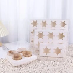 Cake Craft Company White Deluxe Crystal Transparent Cupcake Boxes - Holds 2 -Silikomart Store cake craft company white deluxe crystal transparent cupcake boxes holds 2 p18616 66572 image