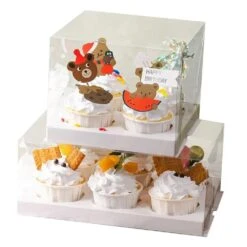 Cake Craft Company White Deluxe Crystal Transparent Cupcake Boxes - Holds 4 -Silikomart Store cake craft company white deluxe crystal transparent cupcake boxes holds 4 p18617 66399 image