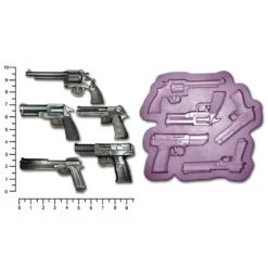Cake Craft Moulds Guns #1 Hand Guns Large Silicone Mould