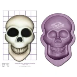 Cake Craft Moulds Smiley Skull Large Silicone Mould