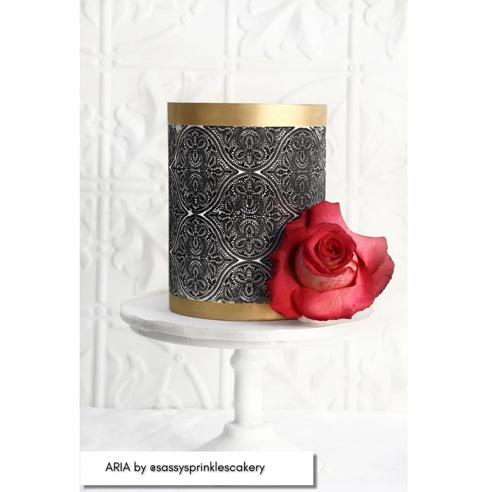 Caking It Up ARIA Mesh Cake Stencil By Karen Reeves 2 Caking It Up ARIA Mesh Cake Stencil By Karen Reeves - Image 2