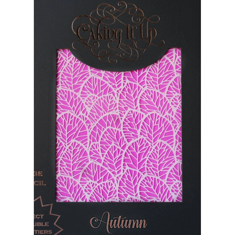 Caking It Up AUTUMN - Cake Stencil By Karen Reeves 1 Caking It Up AUTUMN - Cake Stencil By Karen Reeves