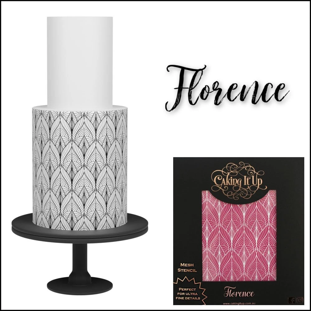 Caking It Up FLORENCE Mesh Cake Stencil By Karen Reeves 1 Caking It Up FLORENCE Mesh Cake Stencil By Karen Reeves