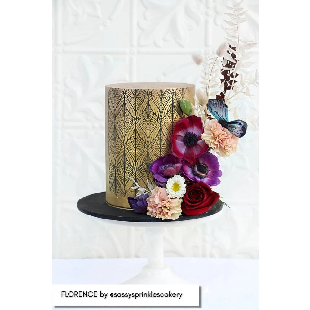 Caking It Up FLORENCE Mesh Cake Stencil By Karen Reeves 2 Caking It Up FLORENCE Mesh Cake Stencil By Karen Reeves - Image 2