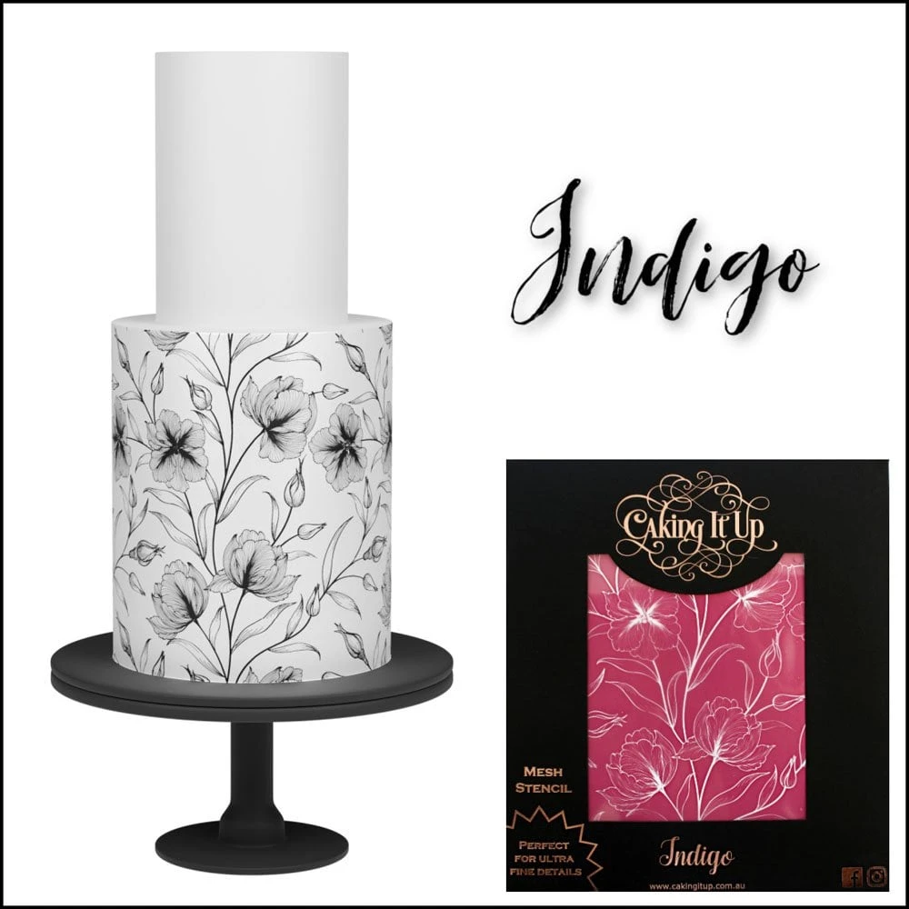 Caking It Up INDIGO Mesh Cake Stencil By Karen Reeves 1 Caking It Up INDIGO Mesh Cake Stencil By Karen Reeves