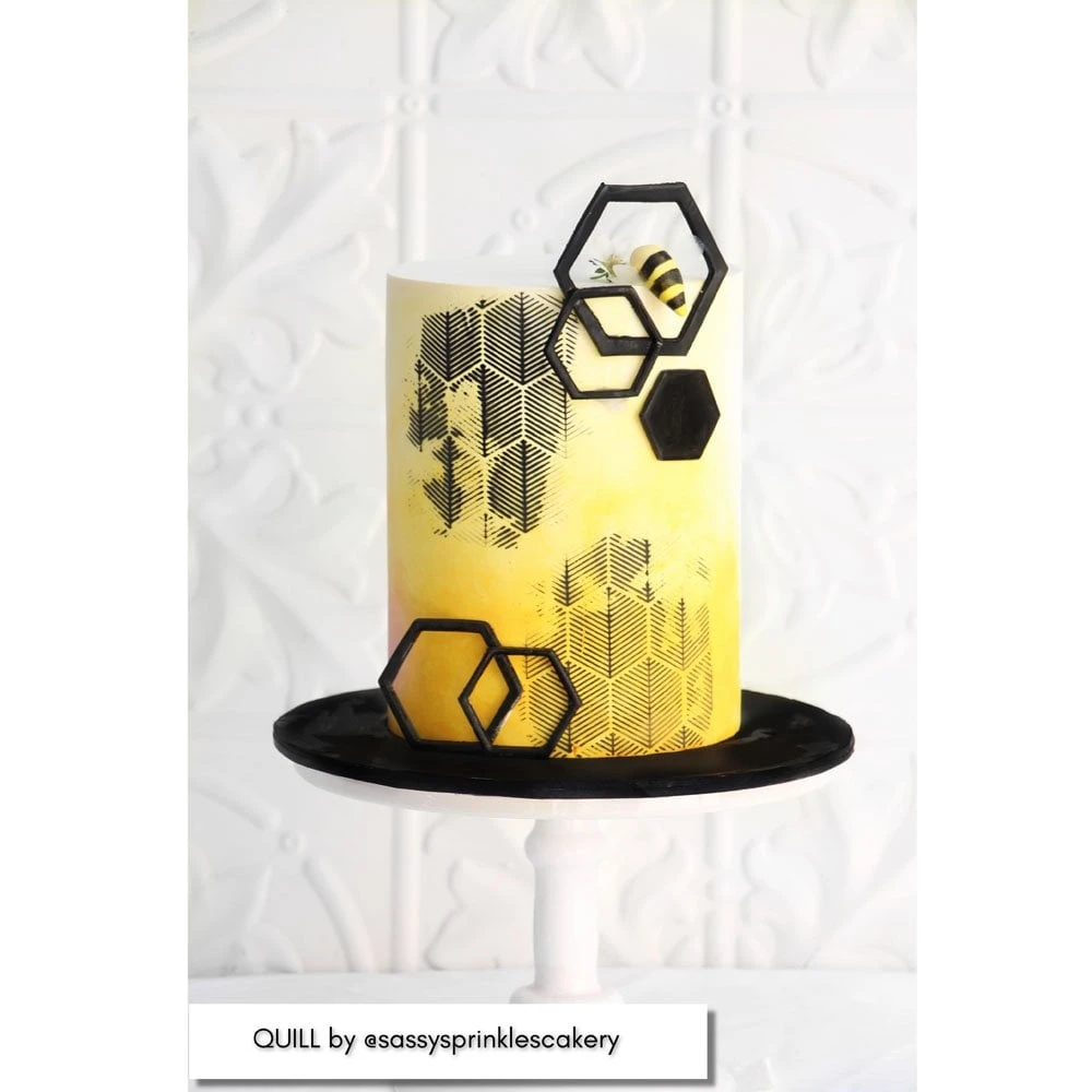 Caking It Up QUILL Mesh Cake Stencil By Karen Reeves 2 Caking It Up QUILL Mesh Cake Stencil By Karen Reeves - Image 2