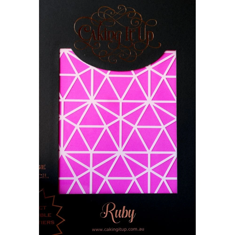 Caking It Up RUBY - Cake Stencil By Karen Reeves 1 Caking It Up RUBY - Cake Stencil By Karen Reeves