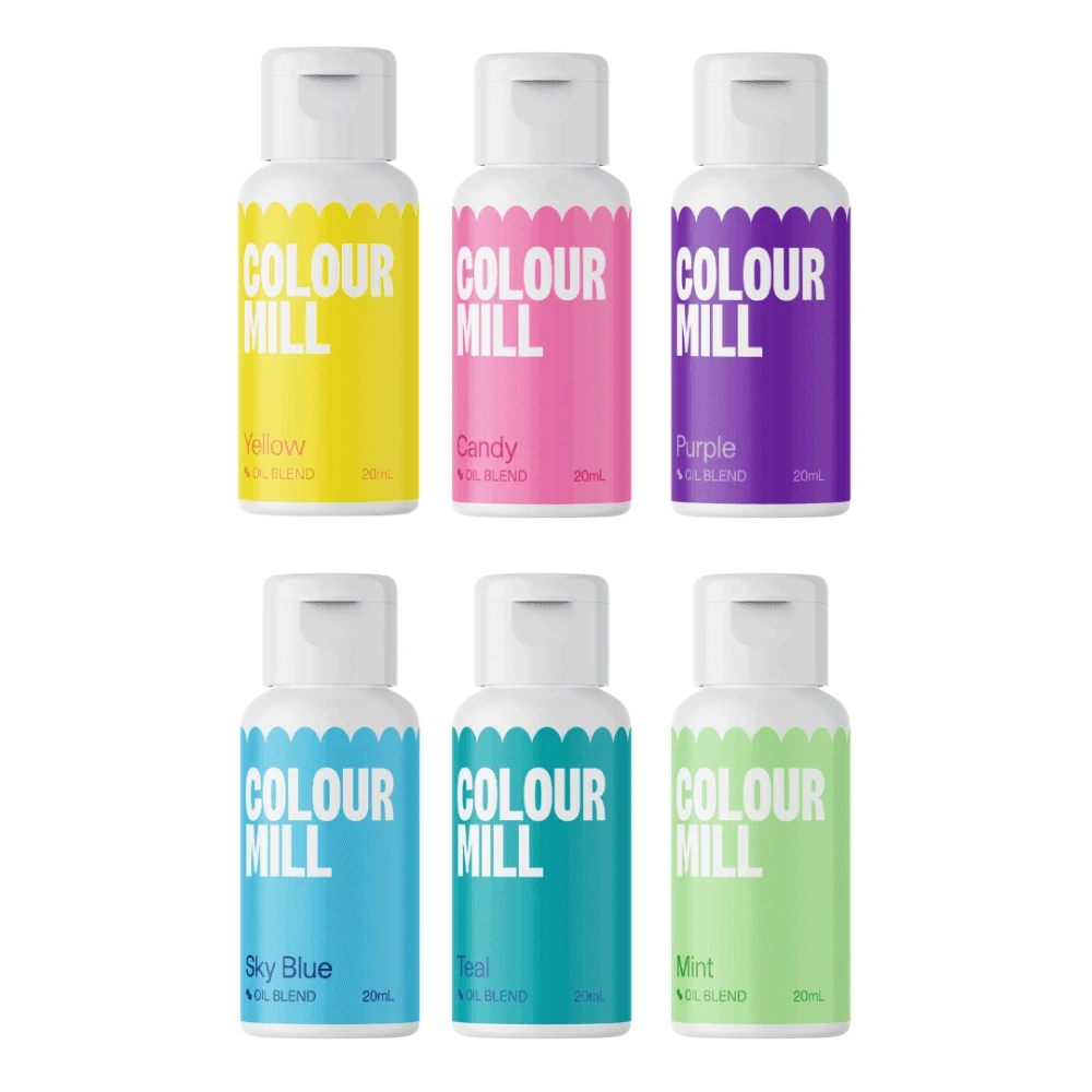 Colour Mill Next Generation Oil Based Food Colouring 20ml - Pool Party Pack Of 6 1 Colour Mill Next Generation Oil Based Food Colouring 20ml - Pool Party Pack Of 6