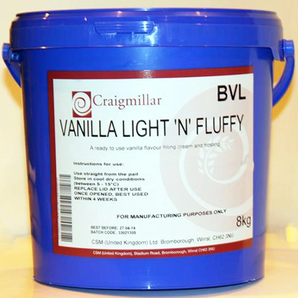 Craigmillar Vanilla Delicious 'Light & Fluffy' Buttercream/Icing/Frosting - 8kg Bucket 2 Craigmillar Vanilla Delicious 'Light & Fluffy' Buttercream/Icing/Frosting - 8kg Bucket - Image 2