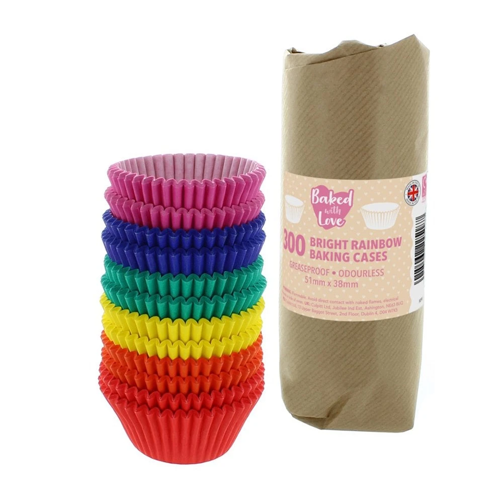 Culpitt Baked With Love Bright Rainbow Baking Cases - Pack Of 300 2 Culpitt Baked With Love Bright Rainbow Baking Cases - Pack Of 300 - Image 2