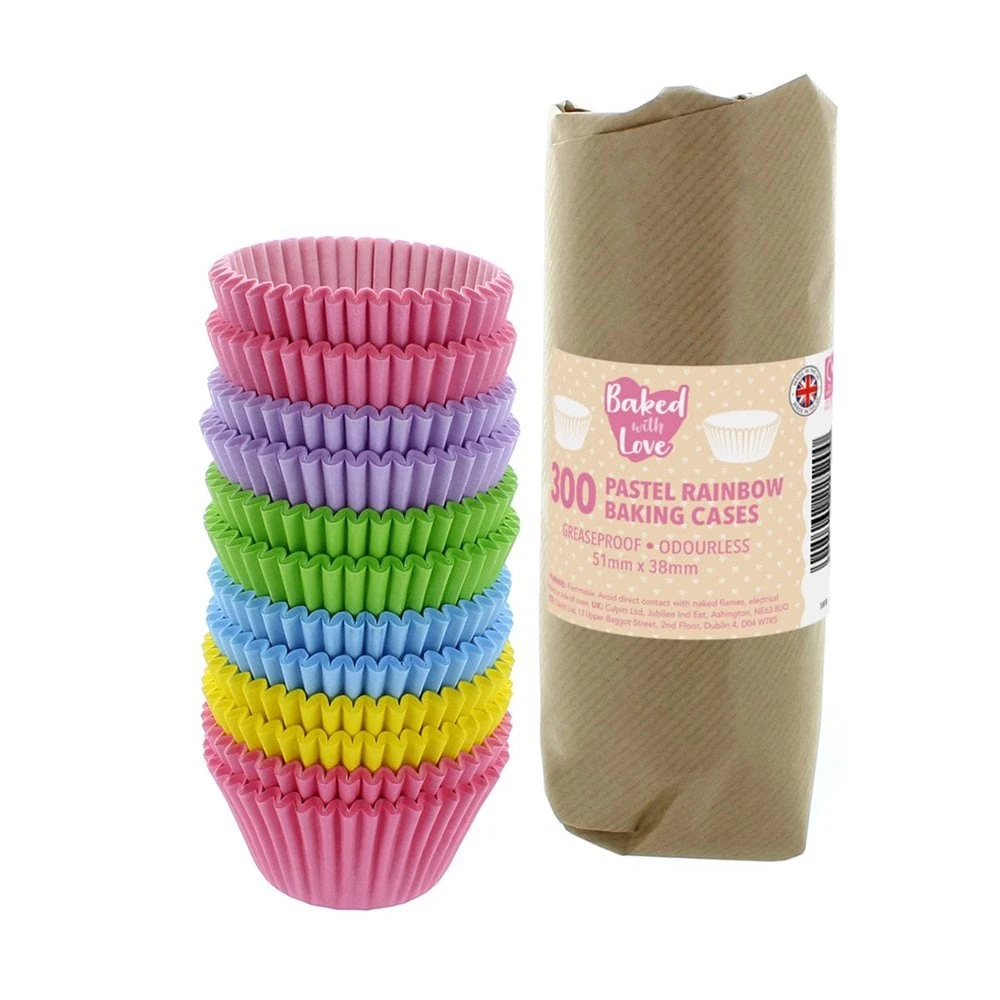 Culpitt Baked With Love Pastel Rainbow Baking Cases - Pack Of 300 2 Culpitt Baked With Love Pastel Rainbow Baking Cases - Pack Of 300 - Image 2