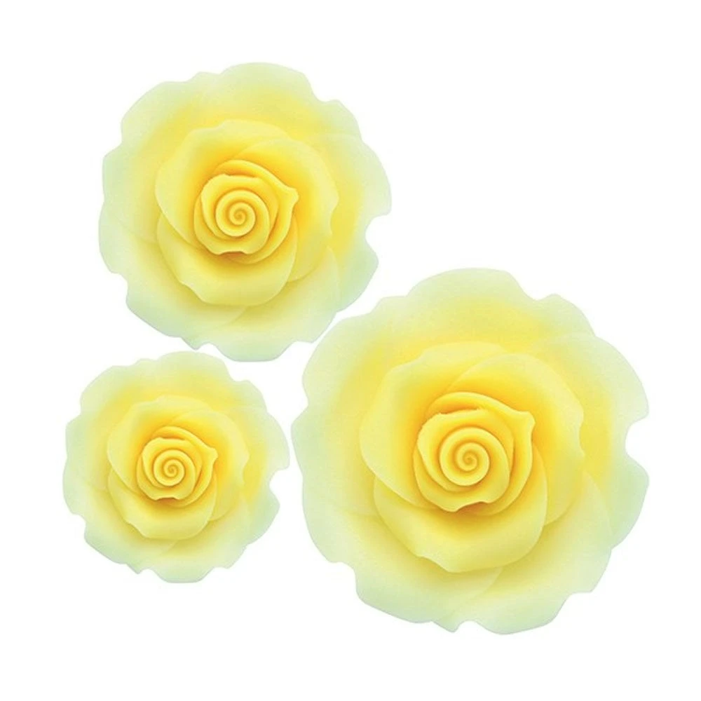 Culpitt Ombre Yellow Sugar Soft Roses - Mixed Pack Of 38mm, 50mm, 63mm - Boxed 12 1 Culpitt Ombre Yellow Sugar Soft Roses - Mixed Pack Of 38mm, 50mm, 63mm - Boxed 12