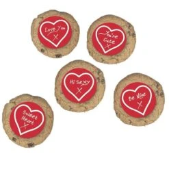 Culpitt Valentine Greetings Plaque Sugar Decorations Red - 50mm - Box Of 200