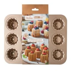 Decora Gold Line Non Stick Canelé Pan - 12 Cavities