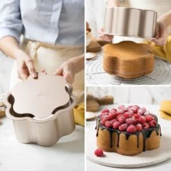 Decora Gold Line Non Stick Flower Angel Food Pan -Silikomart Store decora gold line non stick flower angel food pan p15867 55274 image