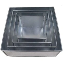 Eurotins 4 Tier Square 3" Deep Cake Tins ( 6 , 8 , 10 , 12 ) - Set Of 4 -Silikomart Store eurotins 4 tier square 3 deep cake tins 6 8 10 12 set of 4 p9496 36490 image