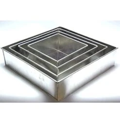 Eurotins 4 Tier Square 3" Deep Cake Tins ( 6 , 8 , 10 , 12 ) - Set Of 4 -Silikomart Store eurotins 4 tier square 3 deep cake tins 6 8 10 12 set of 4 p9496 36491 image