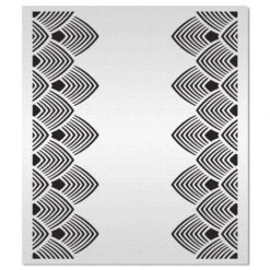 Evil Cake Genius Acrylic Cake Stencil - Art Deco Feather Border