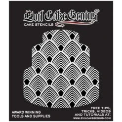 Evil Cake Genius Acrylic Cake Stencil - Art Deco Feather -Silikomart Store evil cake genius acrylic cake stencil art deco feather p16575 58113 image