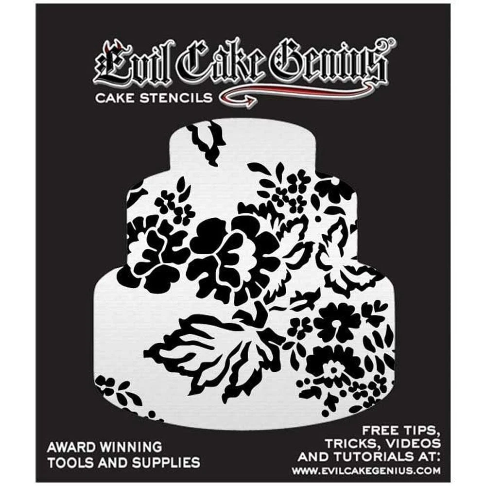 Evil Cake Genius Acrylic Cake Stencil - Chantilly Lace 3 Evil Cake Genius Acrylic Cake Stencil - Chantilly Lace - Image 3