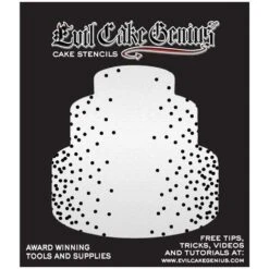 Evil Cake Genius Acrylic Cake Stencil - Confetti Border -Silikomart Store evil cake genius acrylic cake stencil confetti border p16566 58062 image
