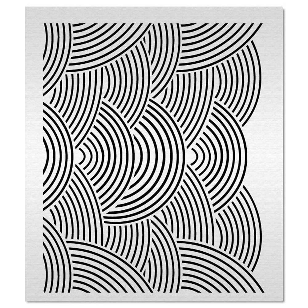 Evil Cake Genius Acrylic Cake Stencil - Linear Arcs 1 Evil Cake Genius Acrylic Cake Stencil - Linear Arcs